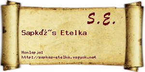 Sapkás Etelka névjegykártya