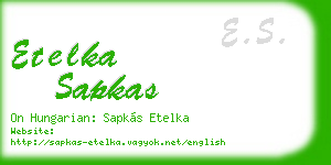 etelka sapkas business card